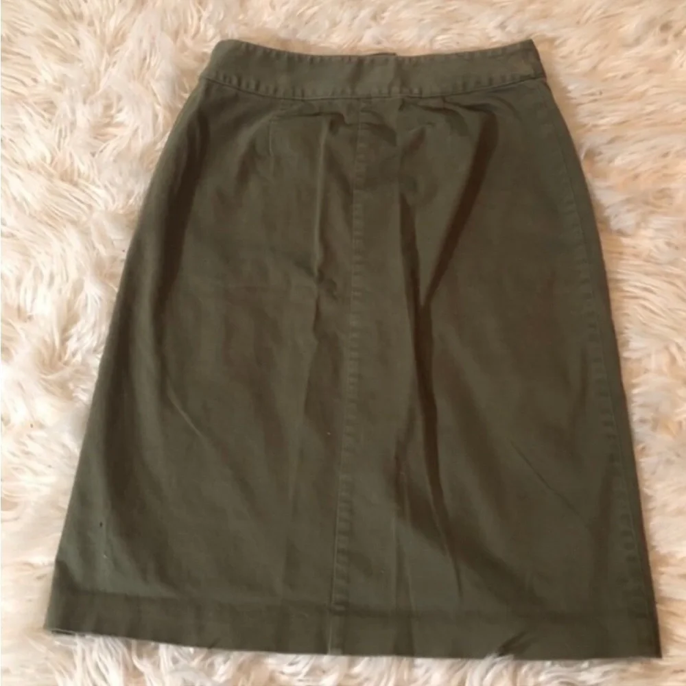 Christopher & Banks Skirt Khaki Green Stretch Casual